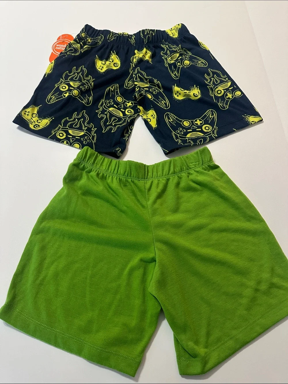 2-Pack Boys' Graphic & Solid Active sleep shorts - Neon Green & Navy